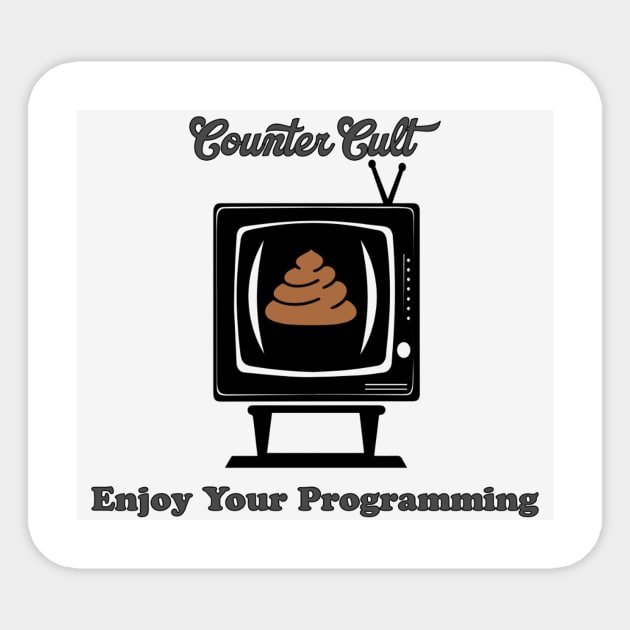 Programming Shirt whiteout version Sticker by CounterCult Podcast